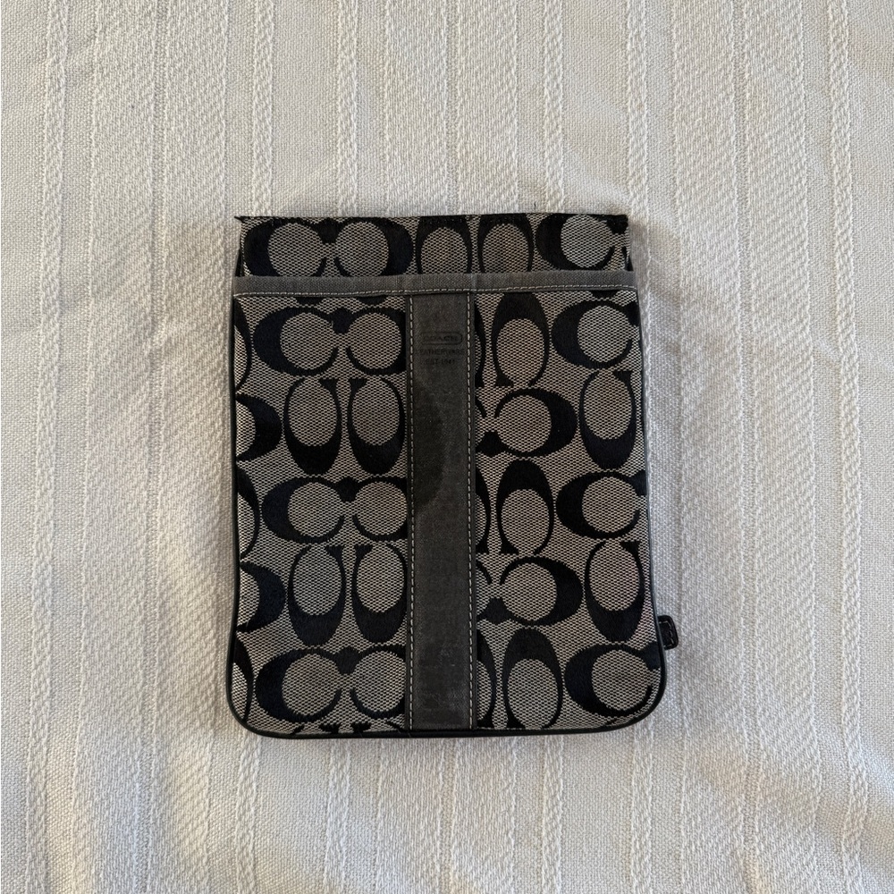 Coach Black and Gray Patterned Pouch